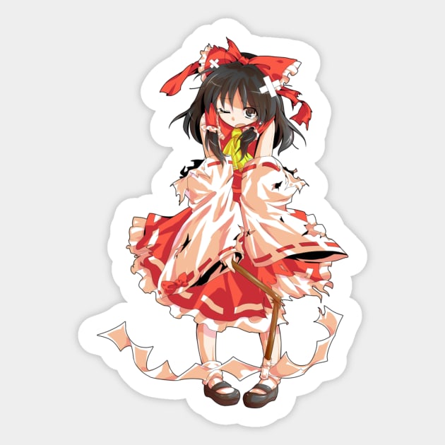 Reimu Injured Sticker by KokoroPopShop